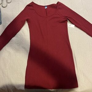 Old Navy Maroon Ribbed Dress